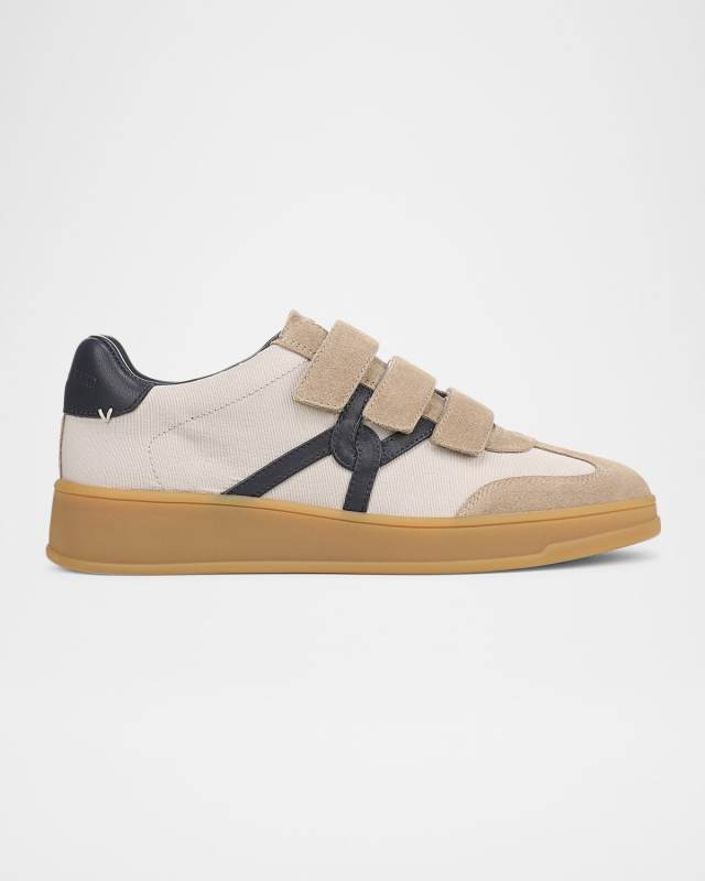 Reagan Mixed Leather Triple-Grip Sneakers